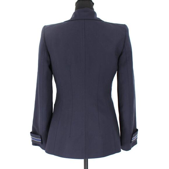 Fendi Wool Single Breasted Logo Sleeve Navy Blue Formal Blazer Suit Jacket 38 XS - Picture 5 of 8